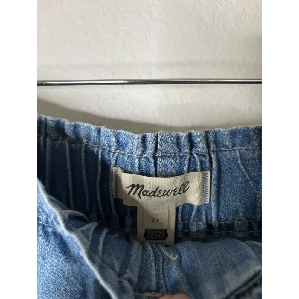 Madewell Denim Pull On Paperbag Short in Bunten Wash Size 27 Casual Chic